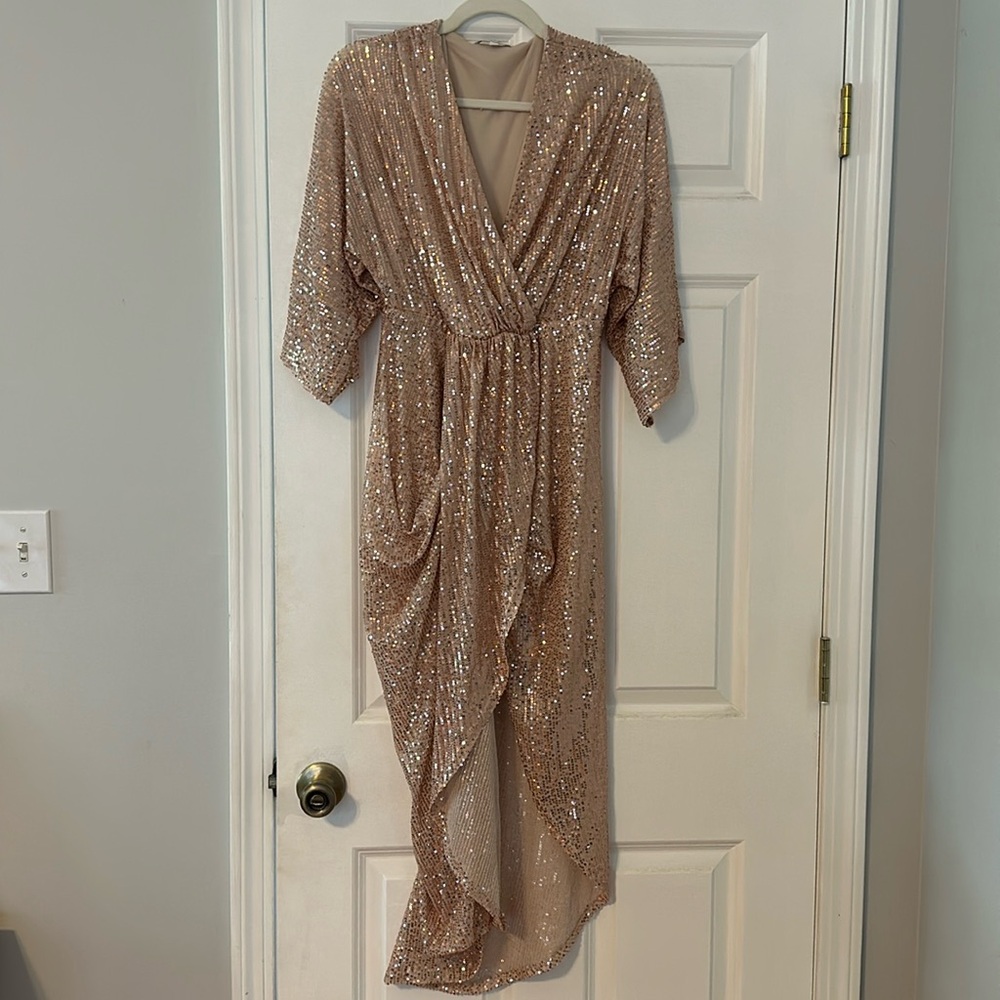 Baltic Born Rose Gold Faux Wrap Dress